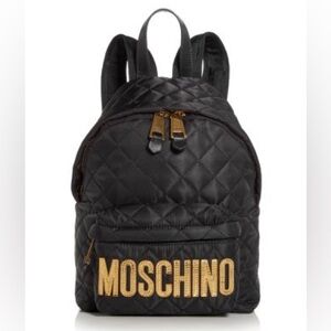 Moschino Black Quilted Backpack